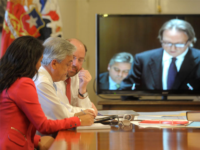 Presidente Piñera sigue transmisión de alegatos orales en La Haya